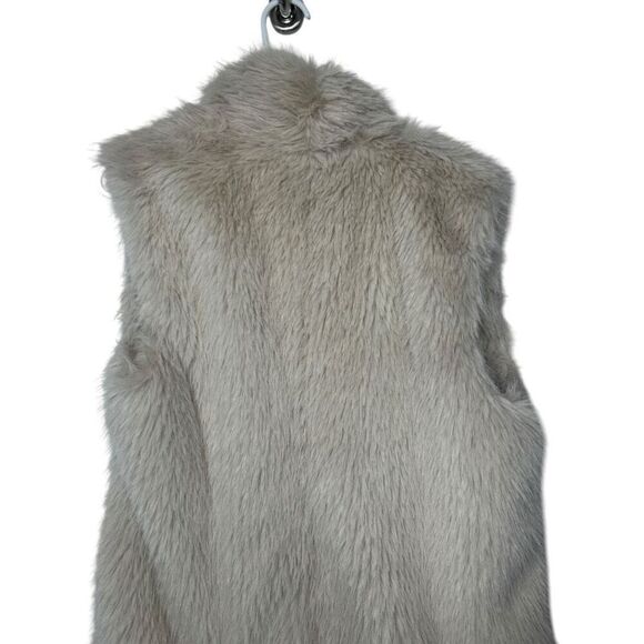 Johnny Was Workshop The Topper Faux Fur Vest Size M Tan Layering Silk Luxury - Picture 11 of 16